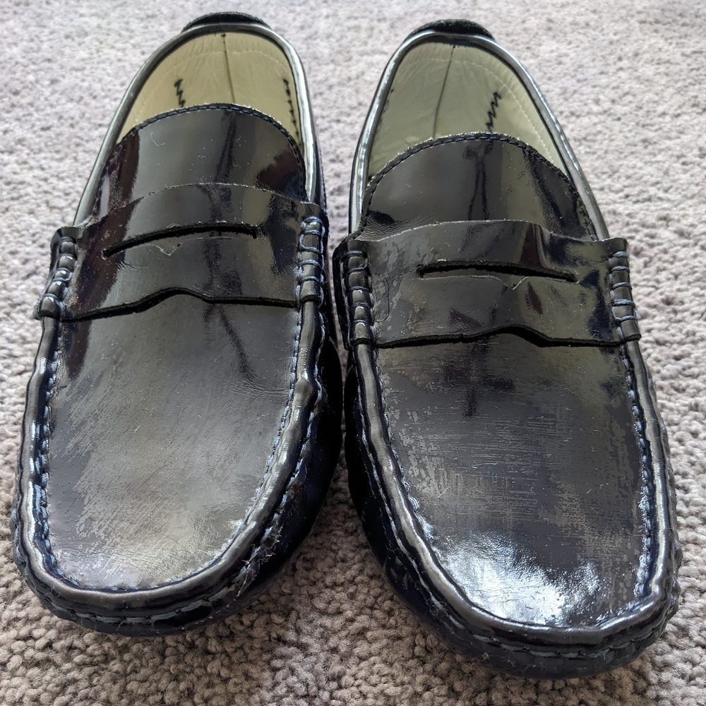 Unbranded Loafers for Men. Shiny Navy blue color. Size 11
